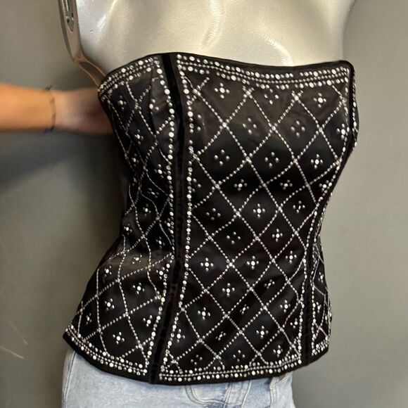 White House Black Market Embellished Strapless Bustier Top - Picture 2 of 5